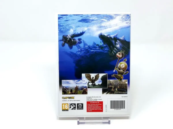 Parte trasera de Monster Hunter Tri (EUR) para Nintendo Wii, edición PAL EUR