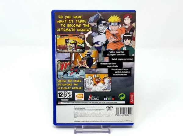 Parte trasera de Naruto: Ultimate Ninja (UK) para PlayStation 2, edición PAL UK