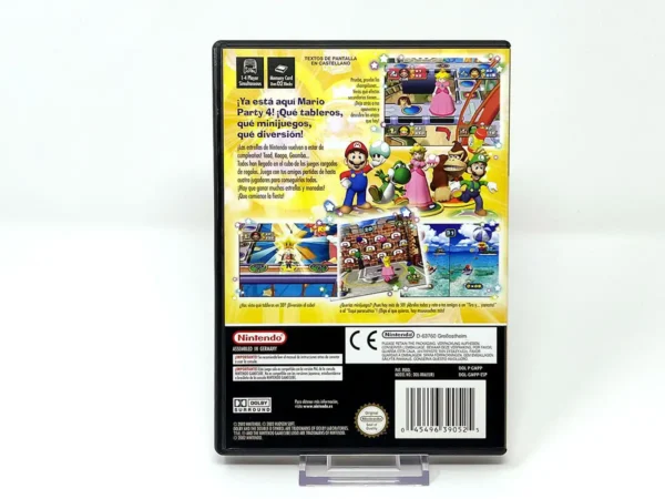 Parte trasera de Mario Party 4 (ESP) para Nintendo GameCube, edición PAL España