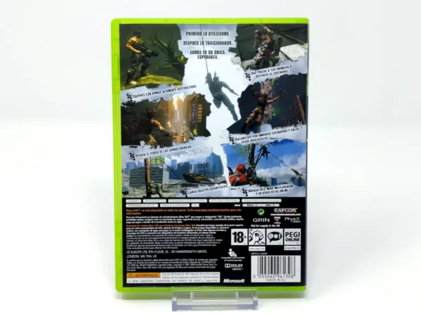 Parte trasera de Bionic Commando (ESP) para XBOX 360, edición PAL España