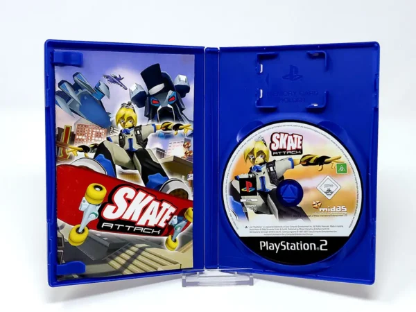 Interior del juego Skate Attack (ESP) para PlayStation 2 con disco y manual