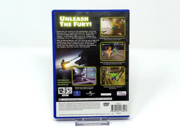 Parte trasera de Hulk (UK) para PlayStation 2, edición PAL UK