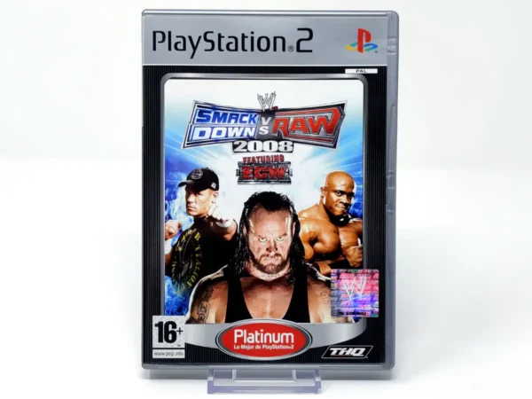 Portada de WWE SmackDown vs. Raw 2008 (ESP) (Platinum) para PlayStation 2, edición PAL España, de segunda mano