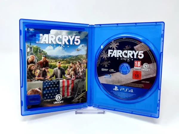 Interior del juego Far Cry 5 (ESP) para PlayStation 4 con disco y manual