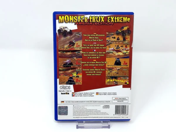 Parte trasera de Monster Trux Extreme: Arena Edition (ESP) para PlayStation 2, edición PAL España