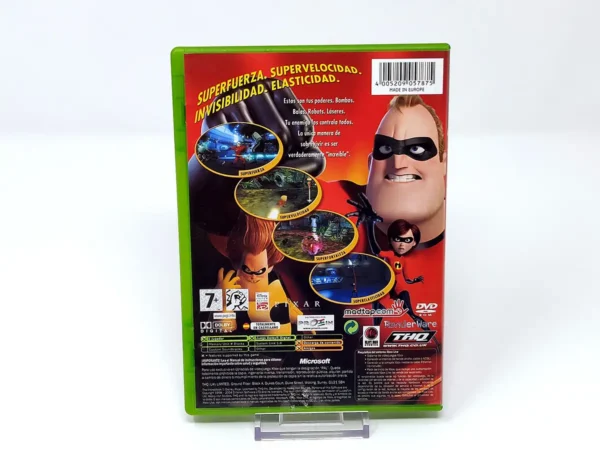 Parte trasera de Disney/Pixar Los Increíbles (ESP) para XBOX, edición PAL España