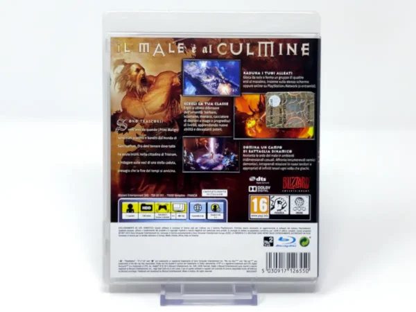 Parte trasera de Diablo III (ITA) para PlayStation 3, edición PAL Italia