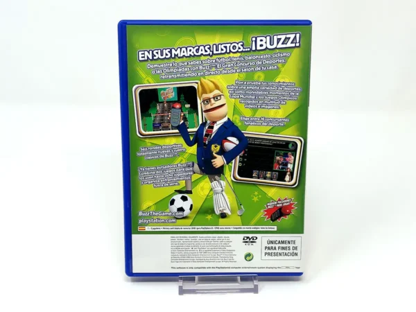 Parte trasera de Buzz! El Gran Concurso de Deportes (ESP) (Promo) para PlayStation 2, edición PAL España