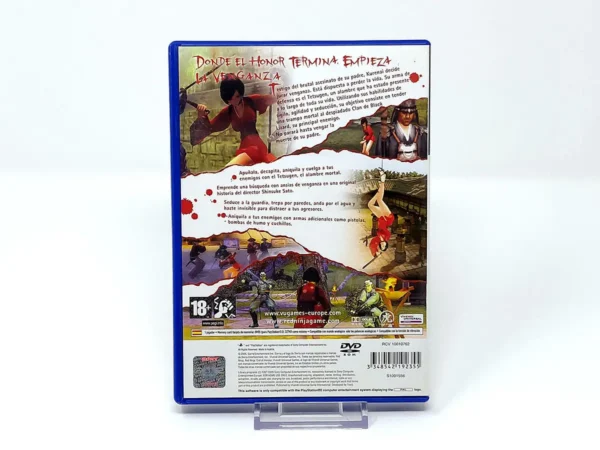 Parte trasera de Red Ninja: End of Honor (ESP) para PlayStation 2, edición PAL España