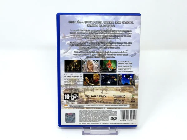 Parte trasera de Final Fantasy XII (ESP) para PlayStation 2, edición PAL España
