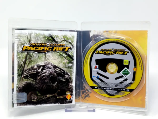 Interior del juego MotorStorm: Pacific Rift (ESP) para PlayStation 3 con disco y manual