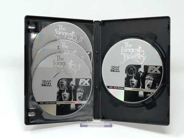 Interior del juego The Longest Journey (ESP) para PC con disco y manual