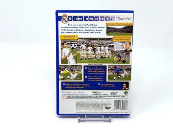 Parte trasera de Club Football: Real Madrid (ESP) para PlayStation 2, edición PAL España