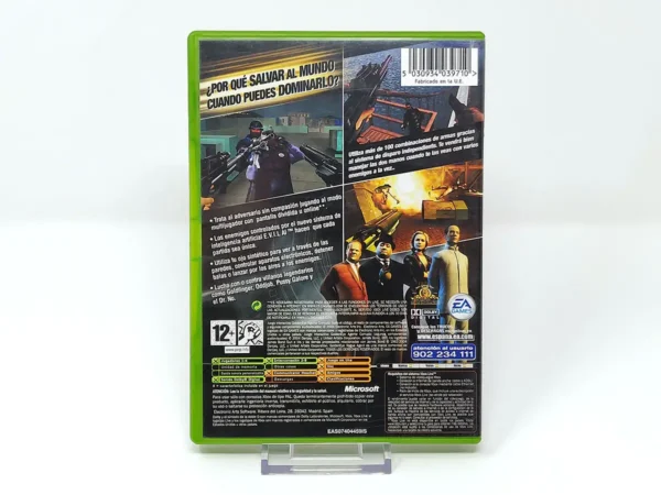 Parte trasera de GoldenEye: Agente Corrupto (ESP) para XBOX, edición PAL España