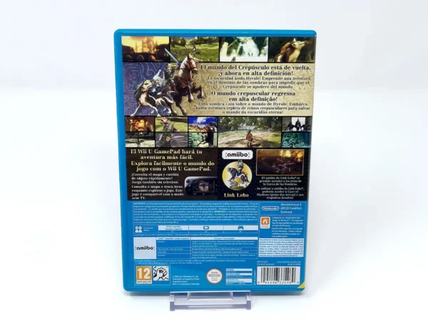 Parte trasera de The Legend of Zelda: Twilight Princess HD (ESP) para Nintendo Wii U, edición PAL España