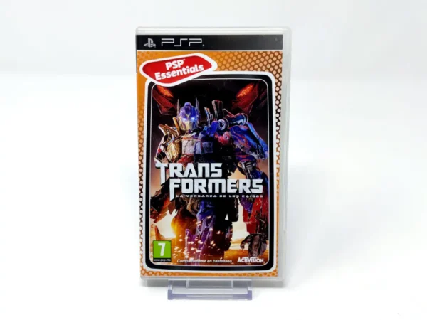 Portada de Transformers: La Venganza de los Caídos (ESP) (Essentials) para PSP, edición PAL España, de segunda mano