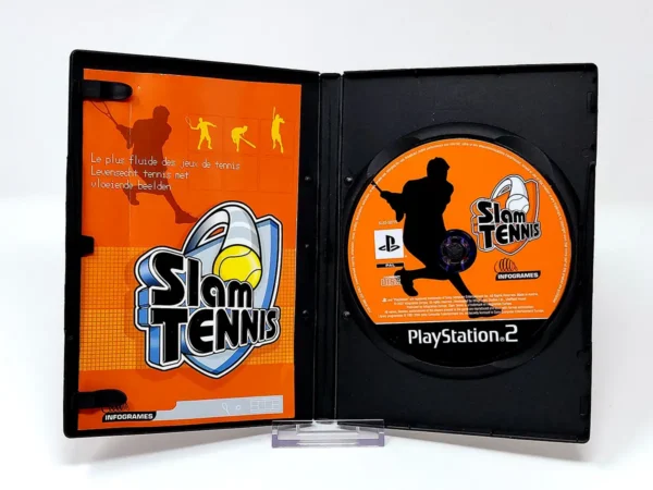 Interior del juego Slam Tennis (FRA) para PlayStation 2 con disco y manual