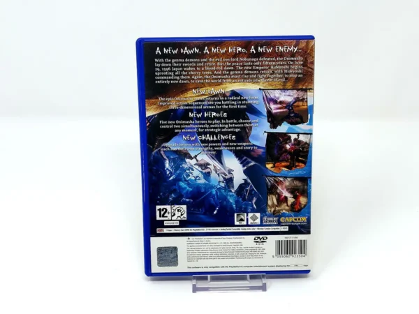 Parte trasera de Onimusha: Dawn of Dreams (UK) para PlayStation 2, edición PAL UK