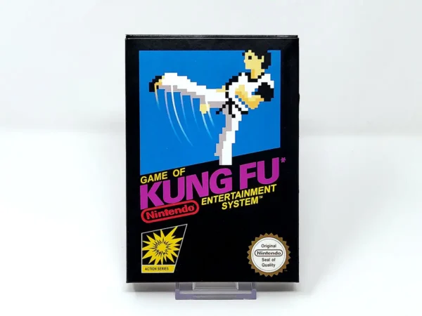 Portada de Kung Fu (USA) (Cartucho + Caja repro) para NES, de segunda mano