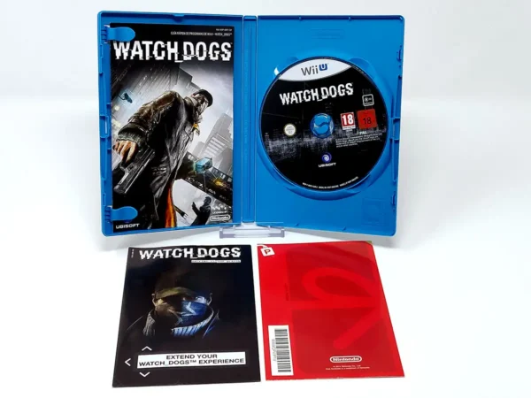 Interior del juego Watch_Dogs (ESP) para Nintendo Wii U con disco y manual