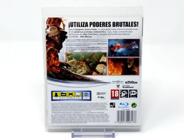 Parte trasera de Prototype 2 (ESP) para PlayStation 3, edición PAL España