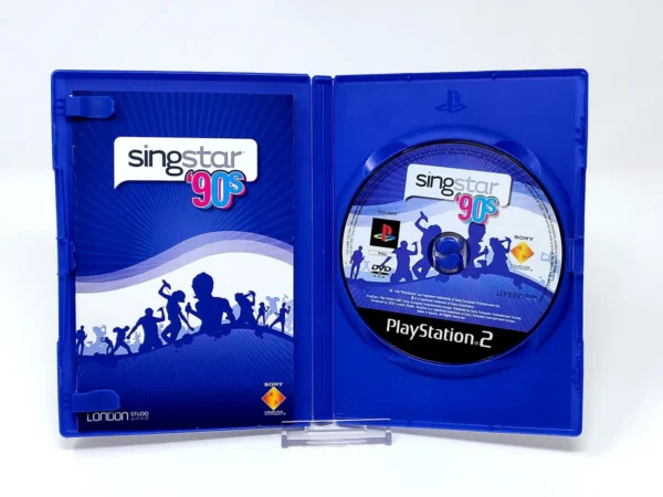 Interior del juego SingStar '90s (ESP) para PlayStation 2 con disco y manual