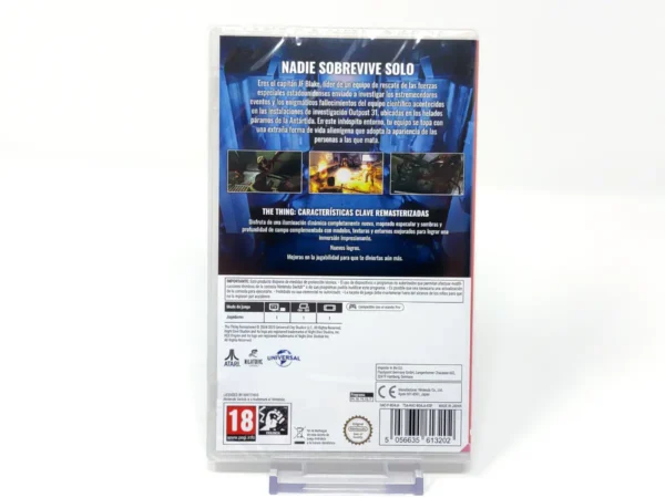 Parte trasera de The Thing: Remastered (ESP) (Precintado) para Nintendo Switch, edición PAL España