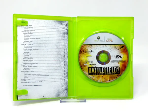 Interior del juego Battlefield 2: Modern Combat (ESP) (Rebajado) para XBOX 360 con disco y manual