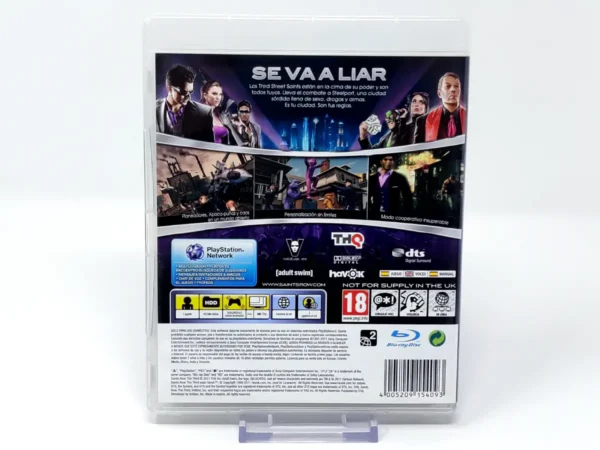 Parte trasera de Saints Row: The Third (ESP) para PlayStation 3, edición PAL España