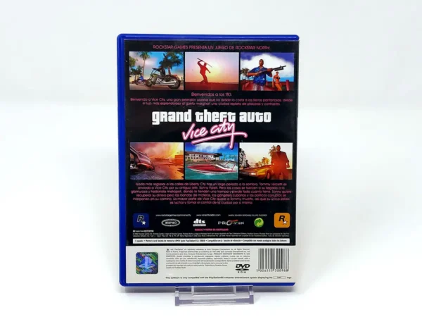 Parte trasera de Grand Theft Auto: Vice City (ESP) para PlayStation 2, edición PAL España