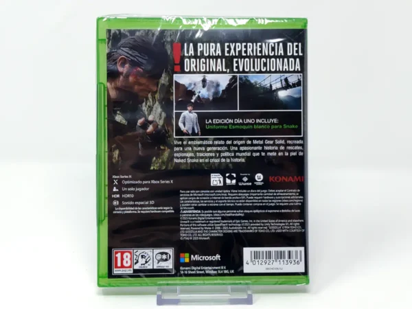 Parte trasera de METAL GEAR SOLID Δ: SNAKE EATER (Day One Edition) (ESP) (Precintado) para XBOX One / Series X/S, edición PAL España