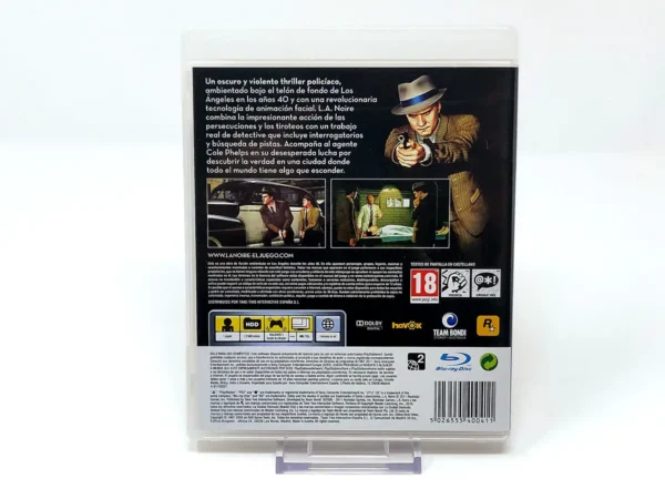 Parte trasera de L.A. Noire (ESP) (Rebajado) para PlayStation 3, edición PAL España