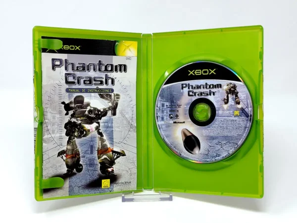Interior del juego Phantom Crash (ESP) para XBOX con disco y manual