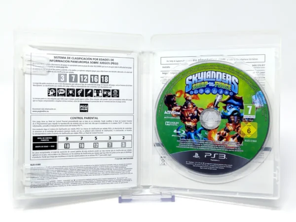 Interior del juego Skylanders: Swap Force (ESP) para PlayStation 3 con disco y manual