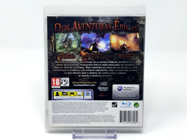 Parte trasera de God of War Collection (ESP) para PlayStation 3, edición PAL España