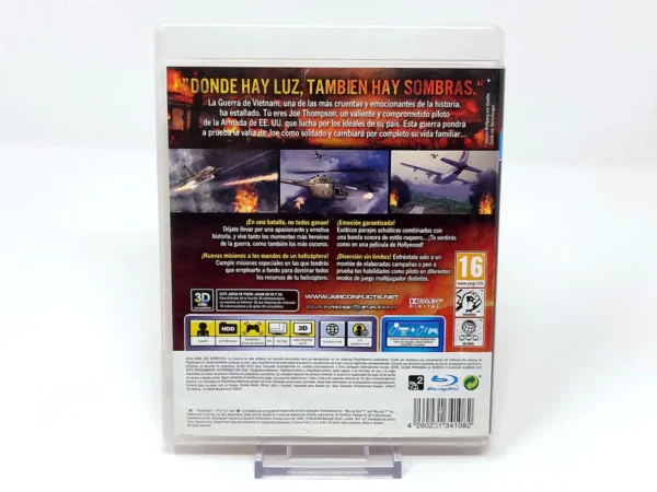 Parte trasera de Air Conflicts: Vietnam (ESP) para PlayStation 3, edición PAL España