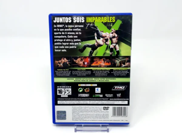 Parte trasera de WWE SmackDown vs. Raw 2009 (ESP) para PlayStation 2, edición PAL España