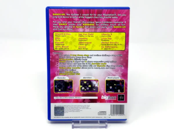 Parte trasera de Dance:UK eXtra Trax (UK) para PlayStation 2, edición PAL UK