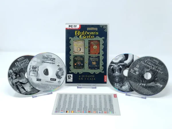 Interior del juego Baldur's Gate (4 Juegos en 1 Caja) (ESP) para PC con disco y manual