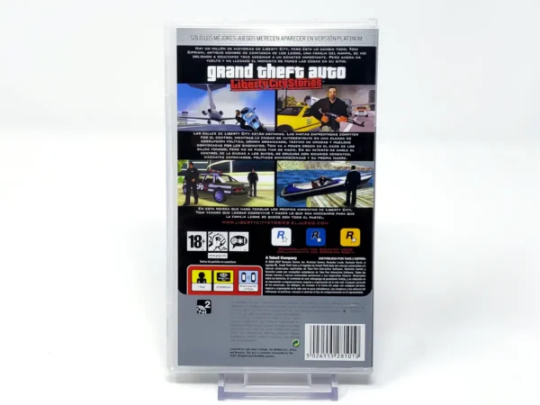 Parte trasera de Grand Theft Auto: Liberty City Stories (ESP) (Platinum) (Rebajado) para PSP, edición PAL España