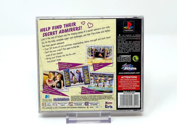 Parte trasera de Mary-Kate and Ashley: Crush Course (UK) para PlayStation 1, edición PAL UK