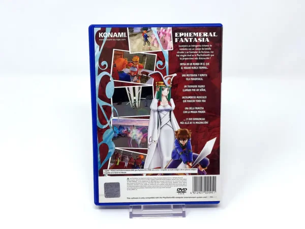 Parte trasera de Ephemeral Fantasia (ESP) para PlayStation 2, edición PAL España