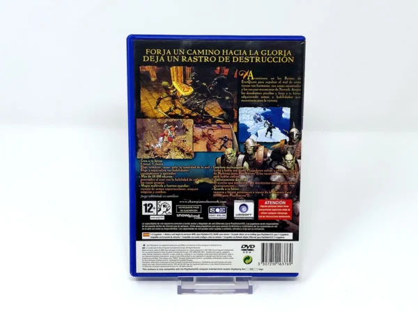 Parte trasera de Champions of Norrath (ESP) para PlayStation 2, edición PAL España