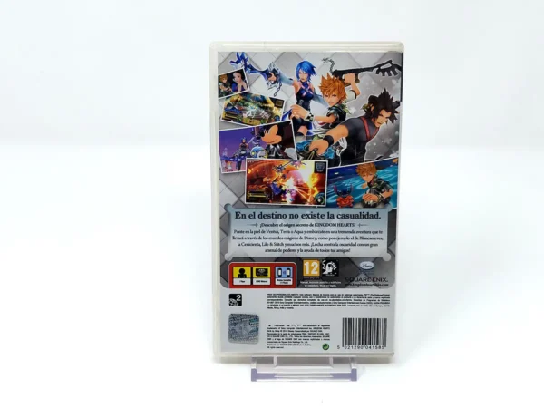 Parte trasera de Kingdom Hearts: Birth by Sleep (ESP) para PSP, edición PAL España