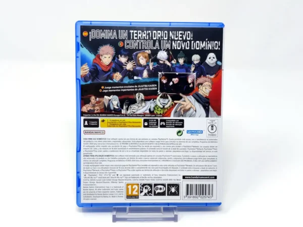 Parte trasera de Jujutsu Kaisen: Cursed Clash (ESP) para PlayStation 5, edición PAL España