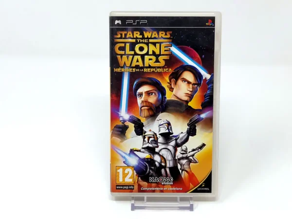 Portada de Star Wars: The Clone Wars: Héroes de la República (ESP) para PSP, edición PAL España, de segunda mano