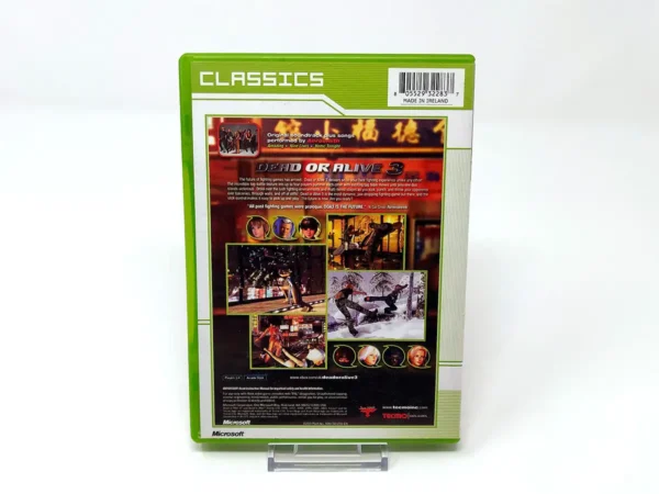 Parte trasera de Dead or Alive 3 (UK) (Classics) para XBOX, edición PAL UK