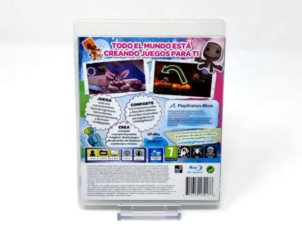 Parte trasera de LittleBigPlanet 2 (ESP) para PlayStation 3, edición PAL España