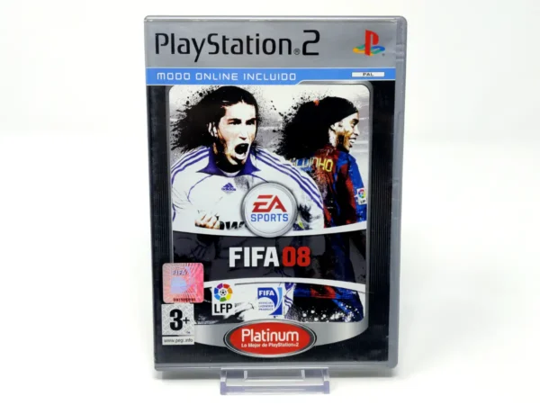 Portada de FIFA 08 (ESP) (Platinum) para PlayStation 2, edición PAL España, de segunda mano