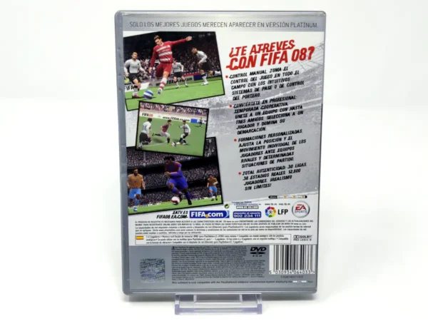 Parte trasera de FIFA 08 (ESP) (Platinum) para PlayStation 2, edición PAL España